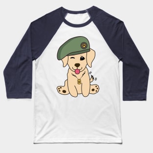 Green Beret Golden Retriever Baseball T-Shirt